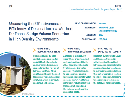 Aerosan in the latest Humanitarian Innovation Fund Progress Report