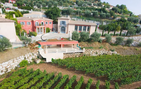 Vue aérienne du Domaine de Toasc et ses vignes