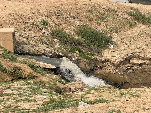 Untreated sewage mixed water flowing into the river Ganga in Varanasi, Uttar Pradesh