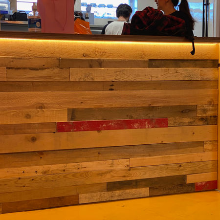 Shop fit out with wooden cladding in Beeston, Nottingham
