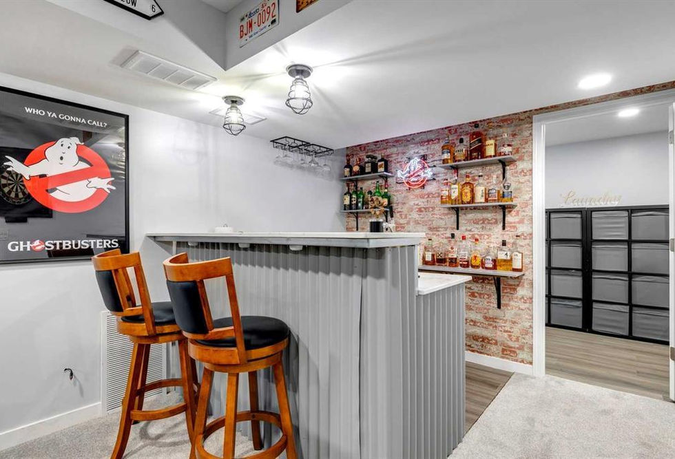Custom basement bar