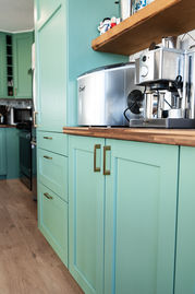 Custom kitchen counter with coffee station