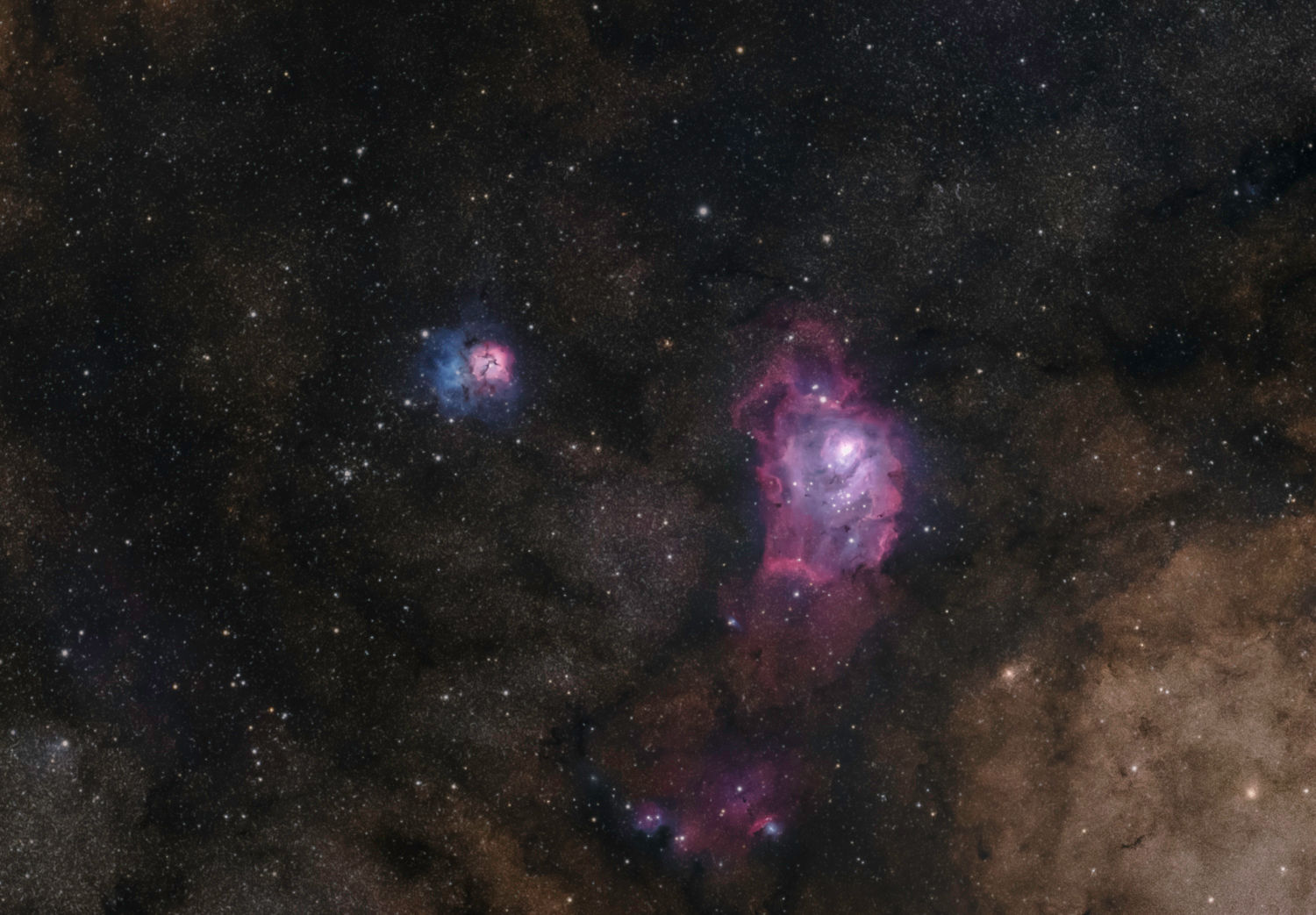 Lagoon and Trifid Nebula