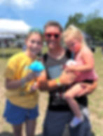 Family enjoying snow cones