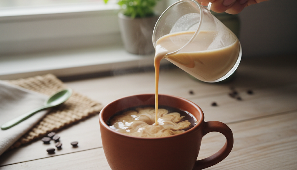 Simple All Natural Coffee Creamer Recipe with Vanilla and Hazelnut Variations