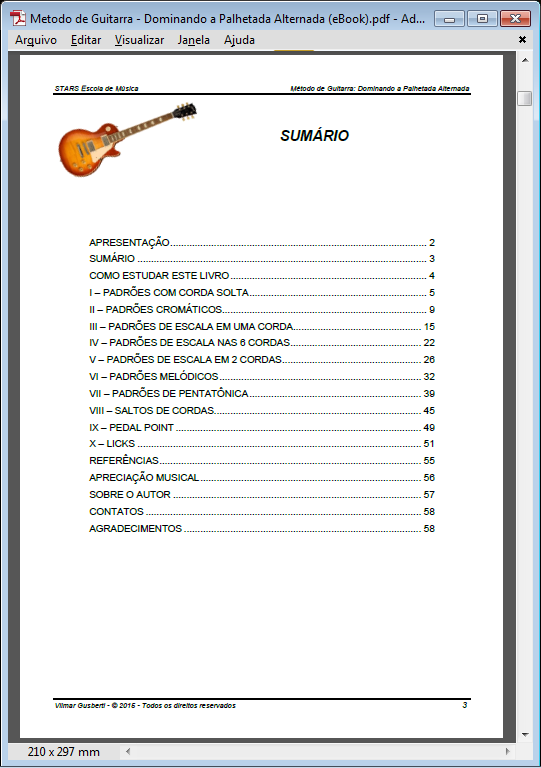 Miniatura: apostila e-book metodo de guitarra dominando a palhetada alternada
