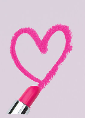 Heart written with pink lipstick