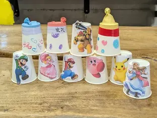今日は的あてゲームの製作