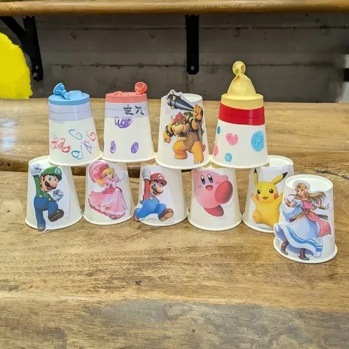 今日は的あてゲームの製作