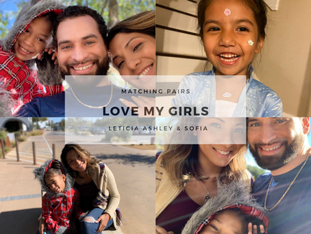 A collage of a man and his family saying he loves his girls