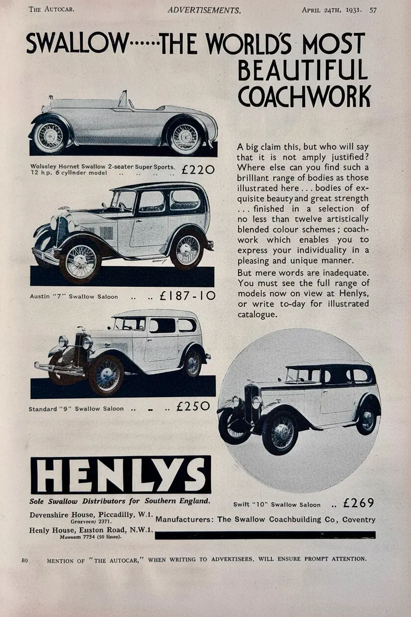 Sir and Lady Lyons, Jaguar SS1 and XJ12