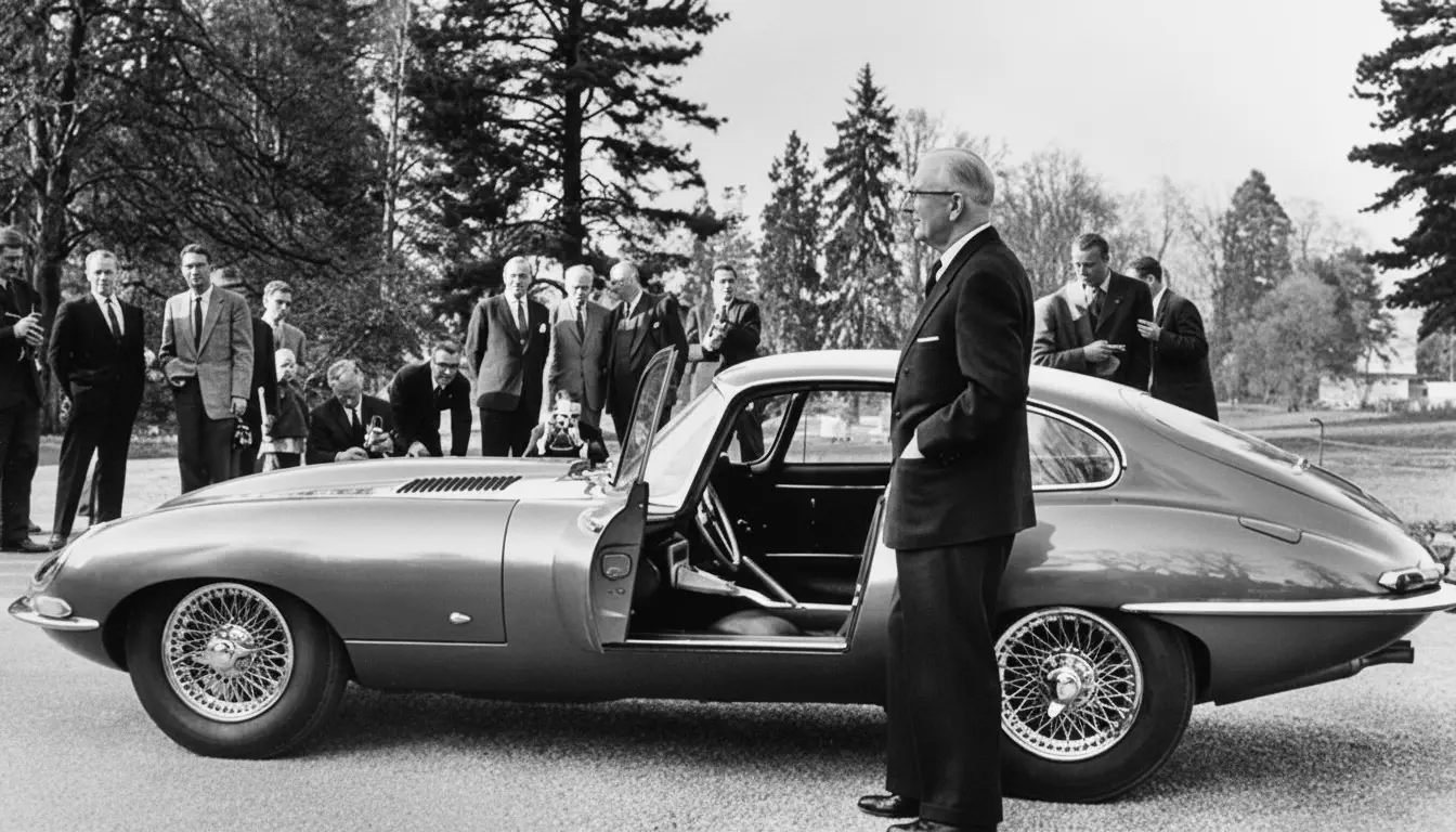 Sir and Lady Lyons, Jaguar SS1 and XJ12