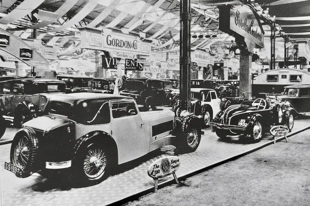Sir Williams Lyon presenting Jaguar E-Type at Geneva 