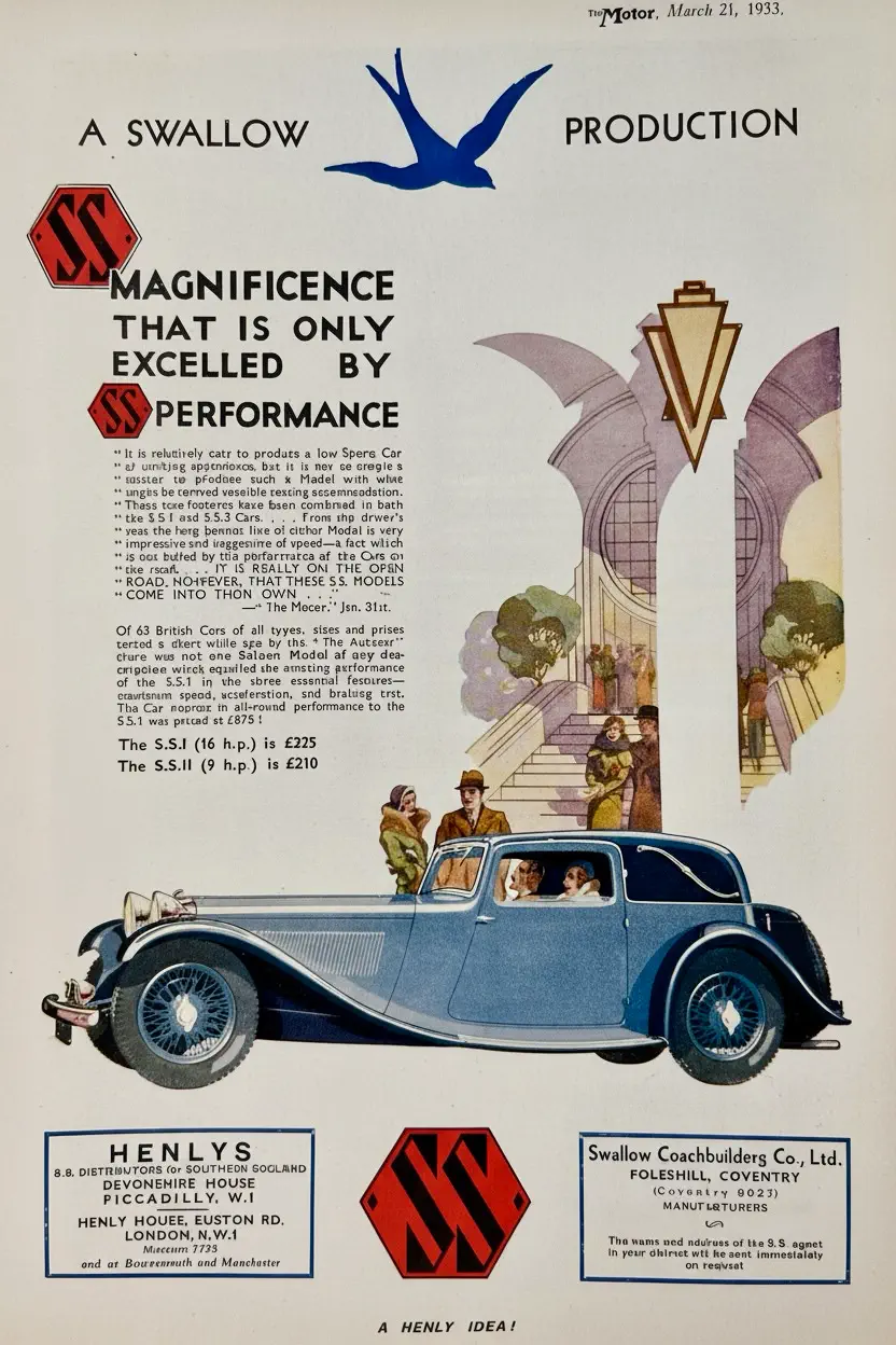 Sir and Lady Lyons, Jaguar SS1 and XJ12