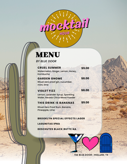 Mocktail Hour Bar Menu