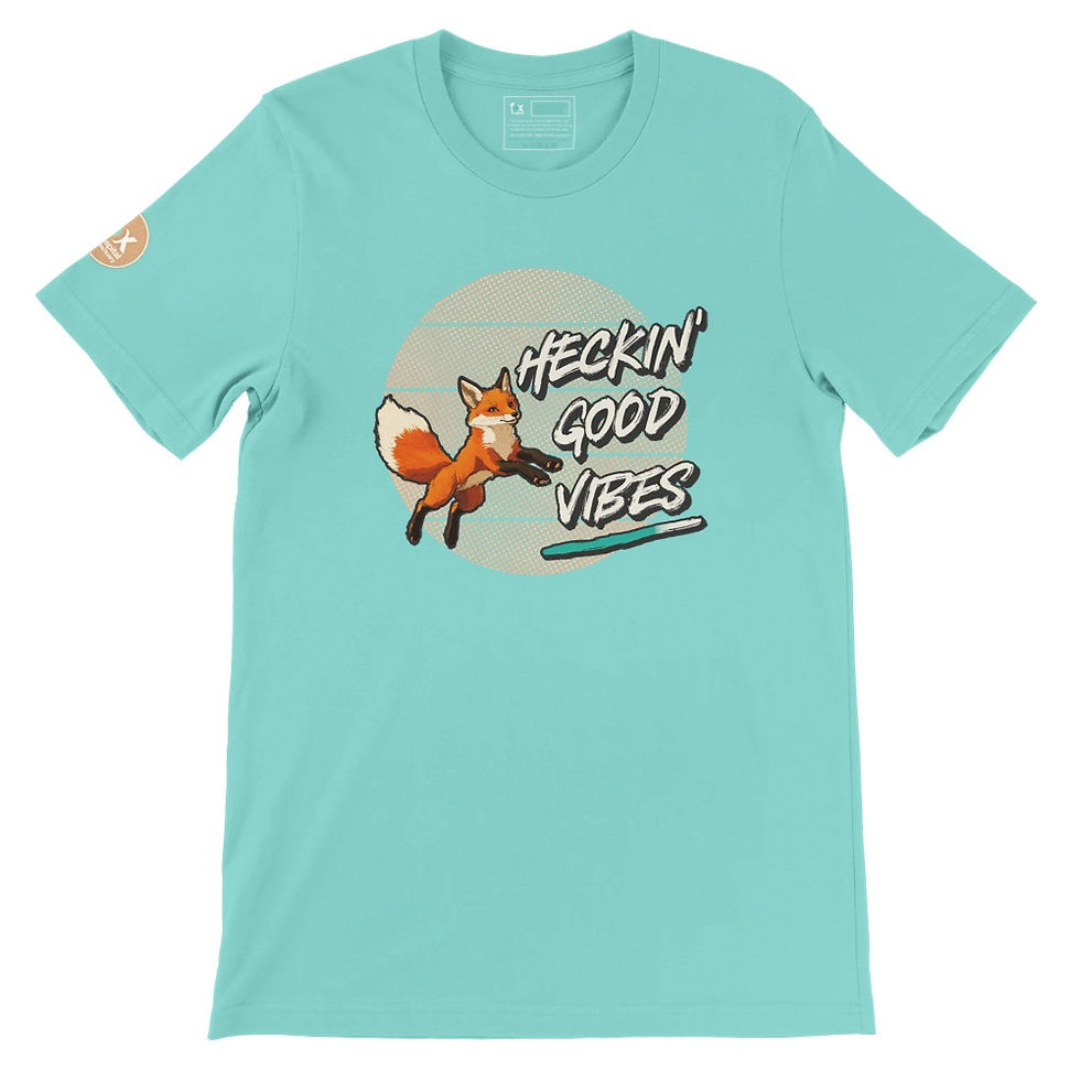 Thumbnail: Heckin Good Vibes Leaping Fox Premium Unisex Crewneck T-shirt