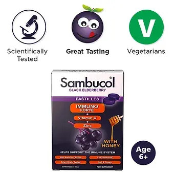 Thumbnail: Sambucol immuno forte pastilles - 20 Pastilles