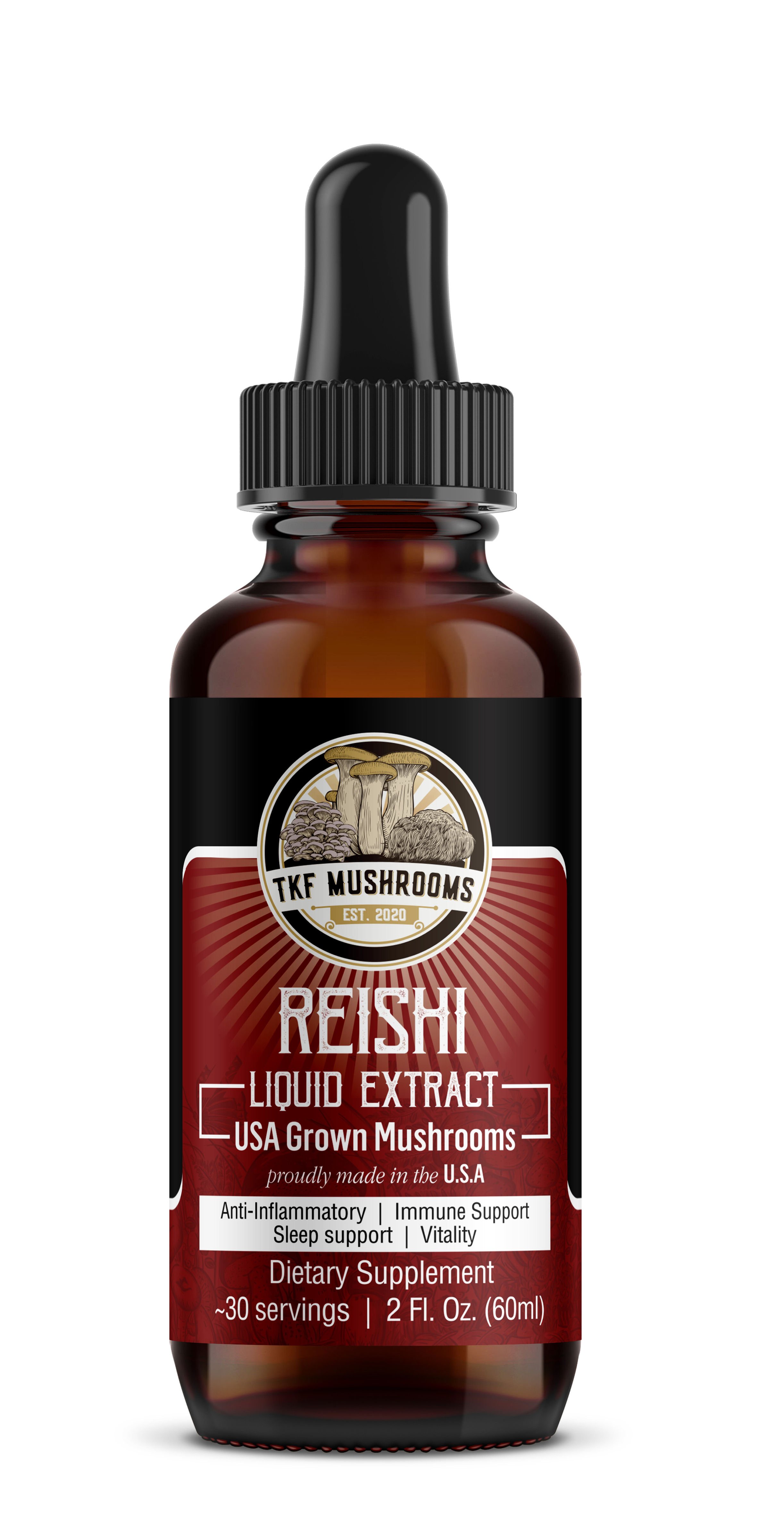 Reishi (Ganoderma Lucidum) 2oz dual-extract