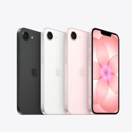 Apple iPhone 17E displayed in multiple color options with front and rear design visible.