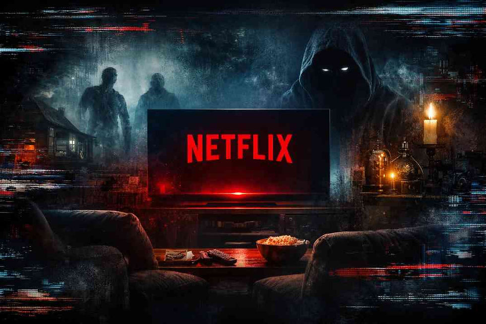 Collage representing top horror movies streaming on Netflix in February 2026.