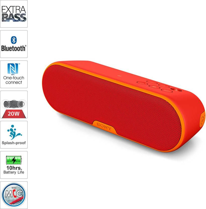 Thumbnail: Sony SRS-XB2RC Portable BluetoothSpeaker(Orange, Red, Stereo Channel)