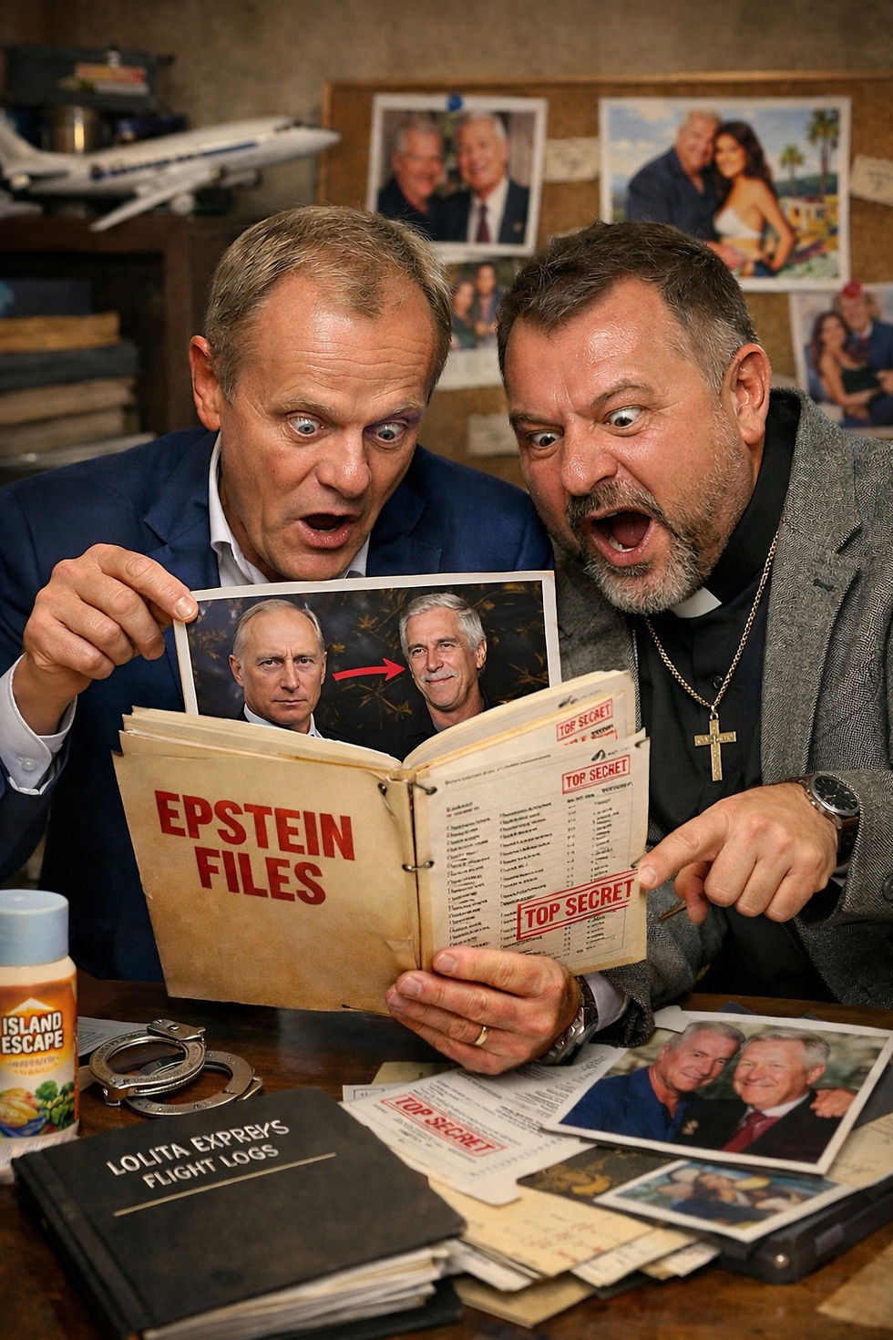 Scherlock Tusk i dr Watson Żurek na tropach szefa Epsteina, zimnego czekisty Putina, czyli gdzie sięga granica absurdu.