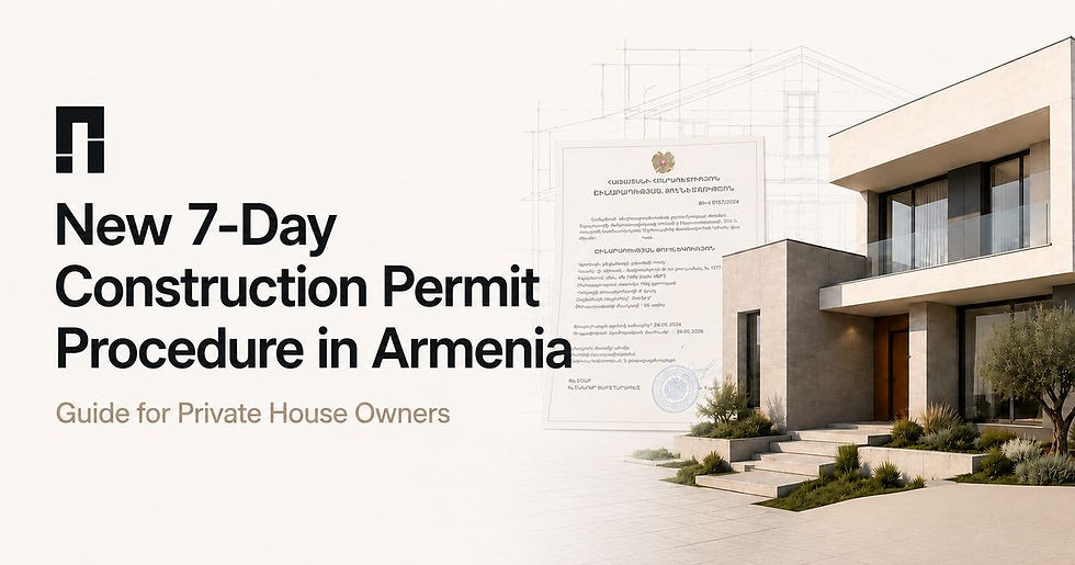 New 7-day construction permit procedure in Armenia for private house owners