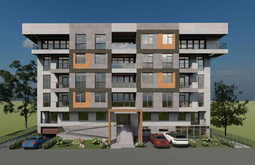 Main exterior render of Gevorg Vardanyan 21–23 residential building in Yerevan