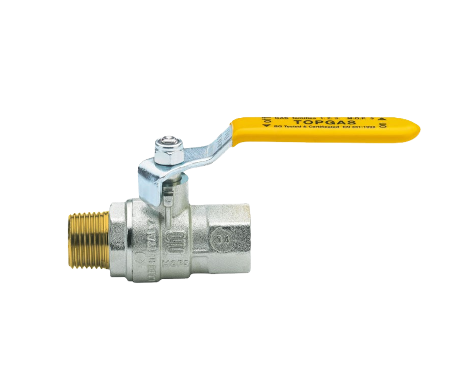 12941 Series - Brass Ball Valve MF x NPT with Yellow Handle