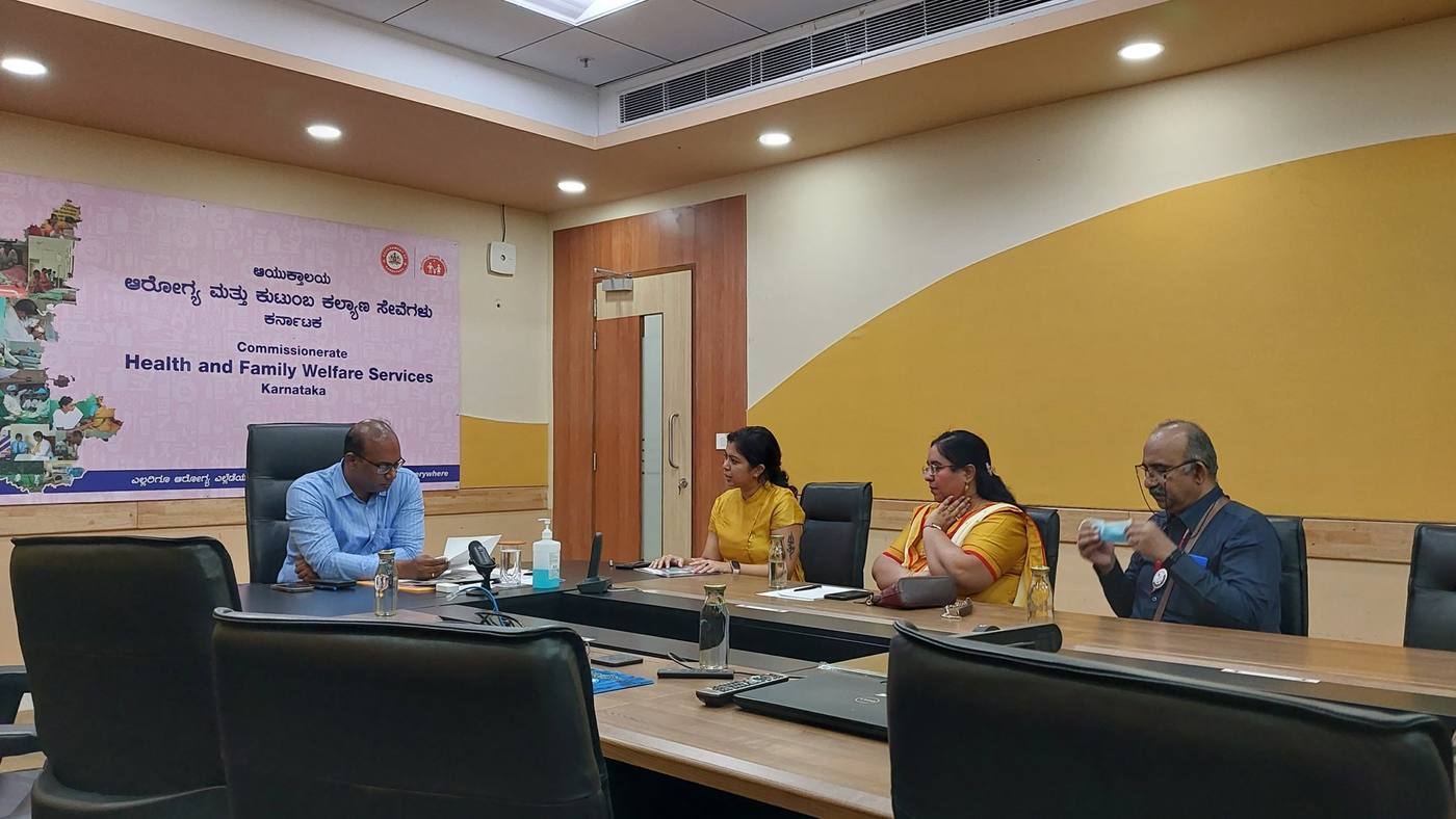 Reunión en el Commissionerate of Health and Family Welfare Services, Karnataka