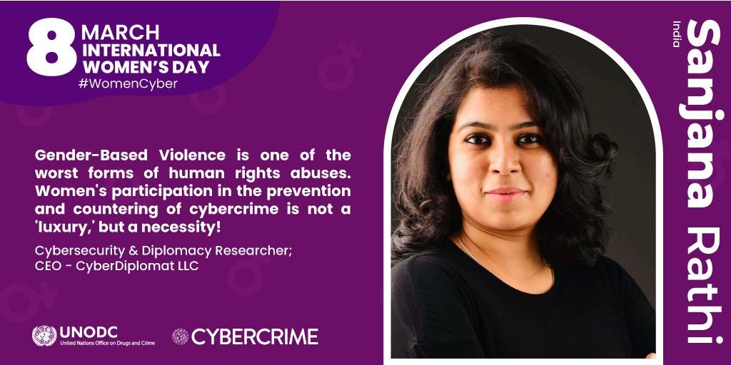 Reportaje #WomenCyber de la UNODC sobre Sanjana Rathi por el Día Internacional de la Mujer