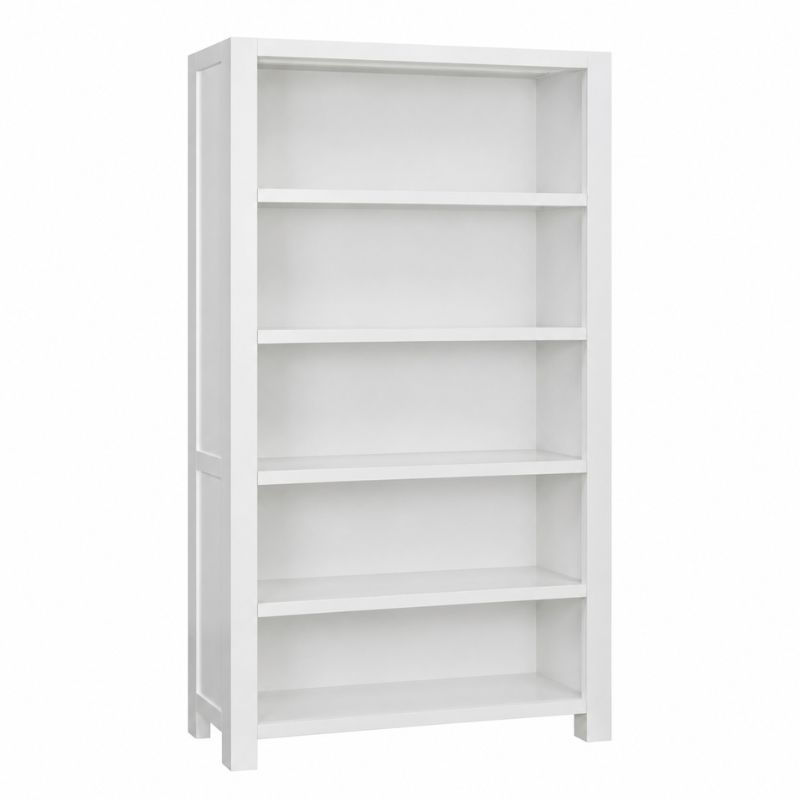 Heri Bookcase in white with five open storage shelves