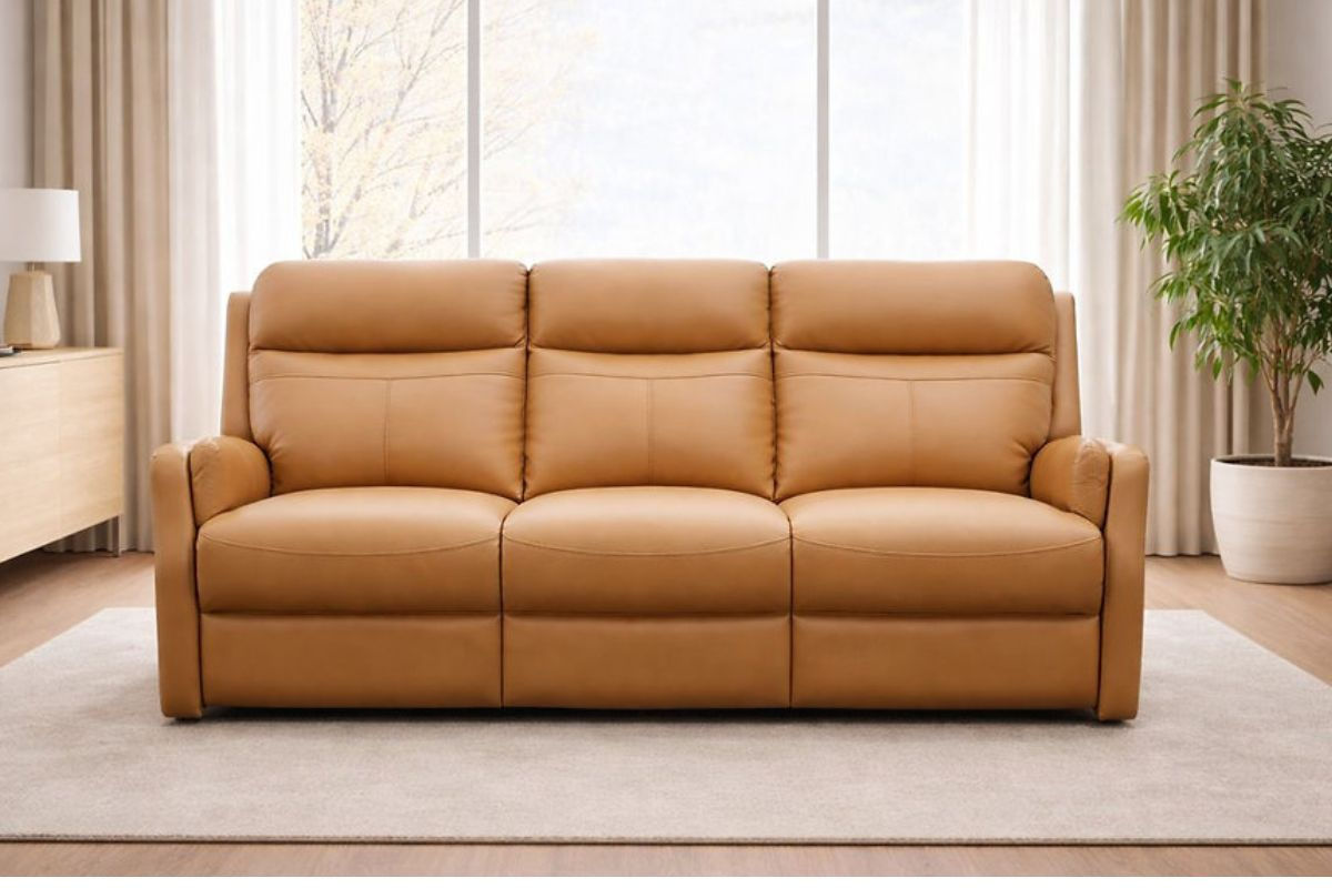 Carson Cowhide Leather 3 Seater Sofa