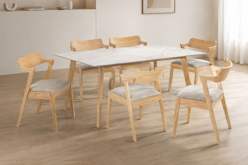 Thumbnail: Vilao Muji Sintered Stone Dining Table Set