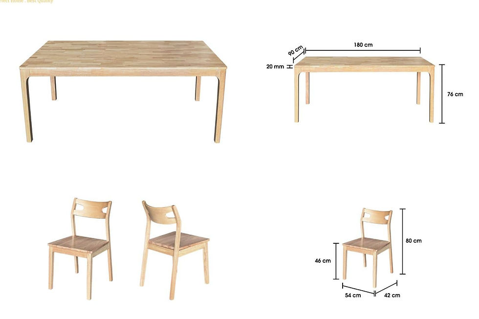 Thumbnail: Kiro Solid Wood Dining Table Set