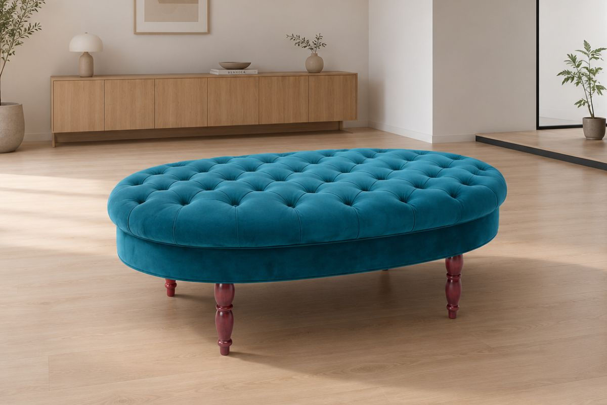 Oval Chesterfield Ottoman
