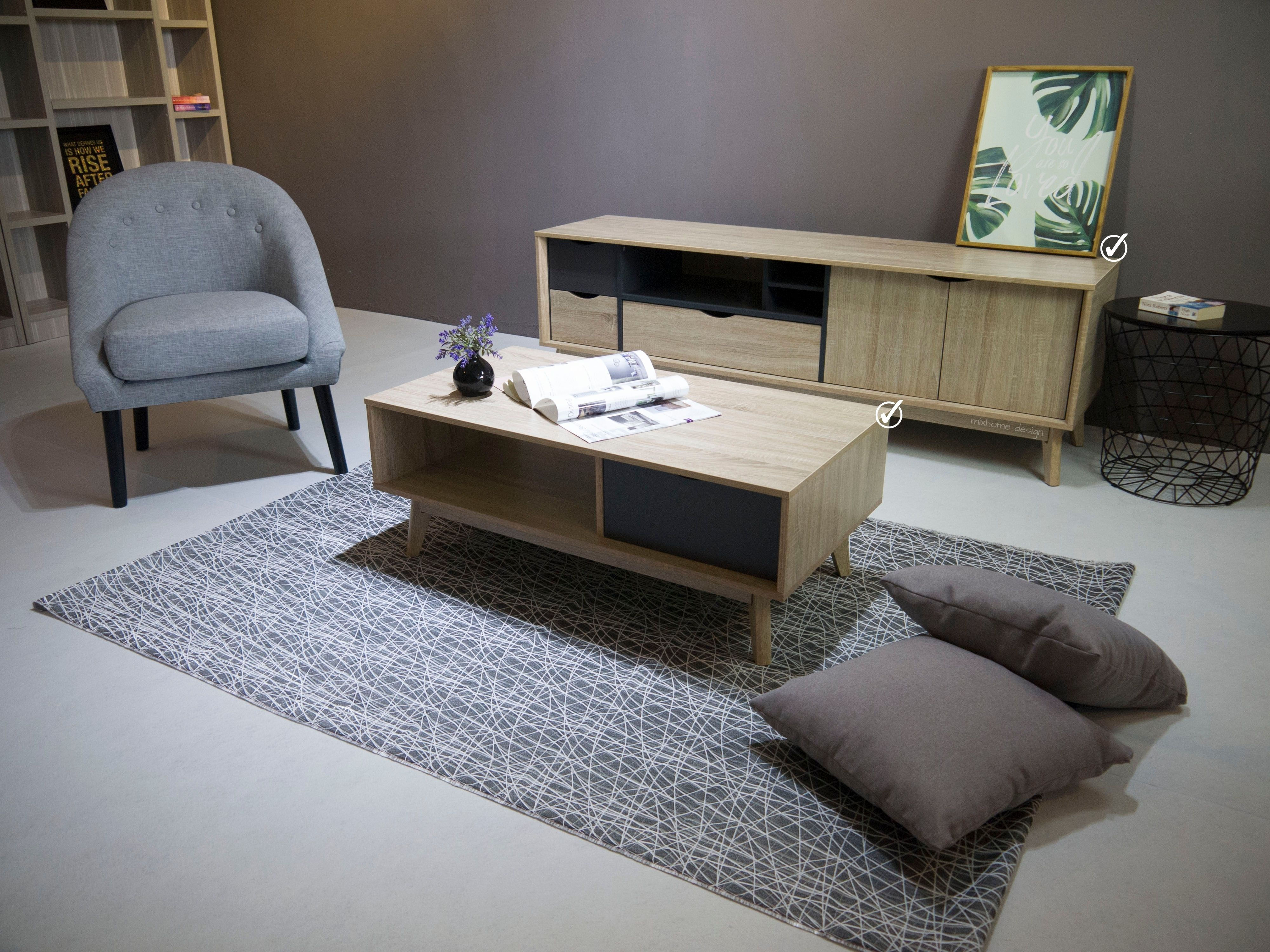 HanaOak Combo TV Cabinet Set