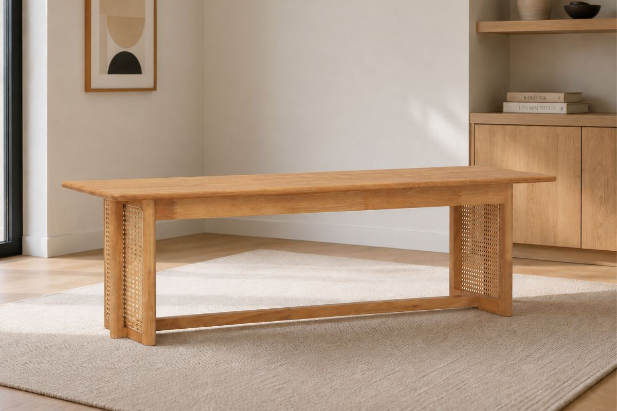Kinto Rattan Bench