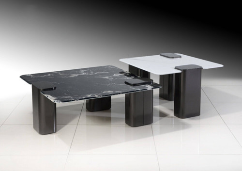 Panda Crystal Marble Coffee Table Set | Mixhome Design