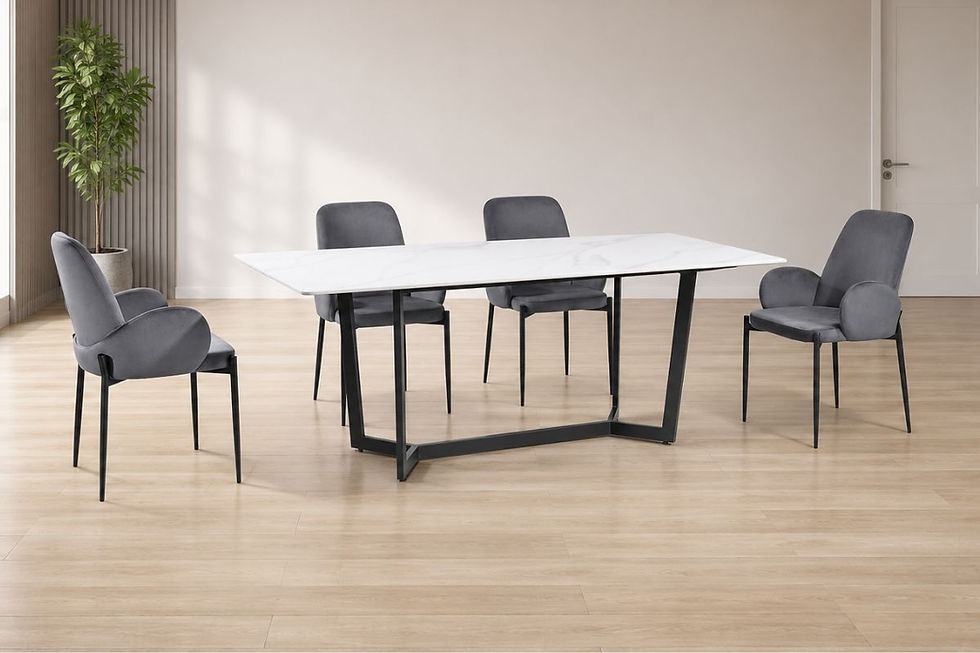 Kreman Sintered Stone Dining Table Set