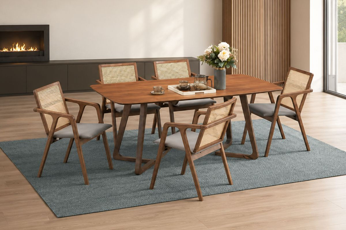 Kirika(W) 6 Seater Dining Table Set
