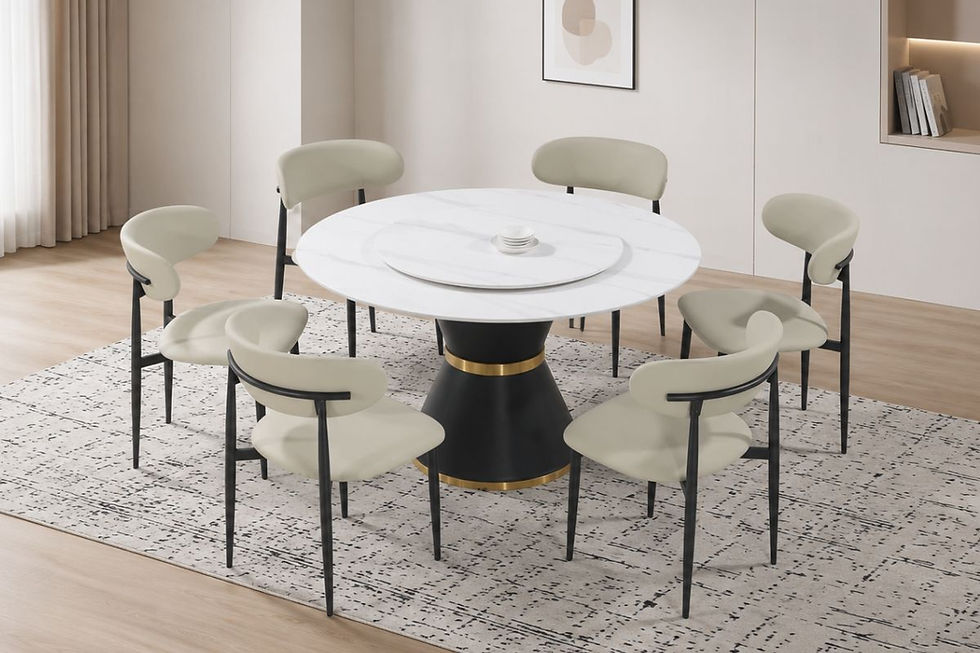 Aurelio Round Sintered Stone Table Set
