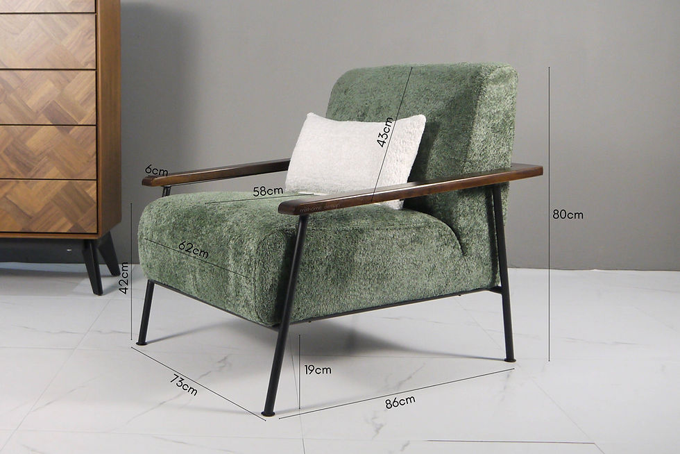 Thumbnail: Jade Lamb Velvet Arm Chair