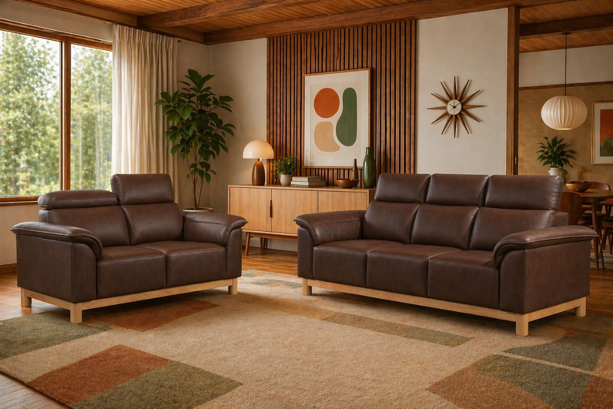 Romeo Genuine Cowhide Leather Sofa Set