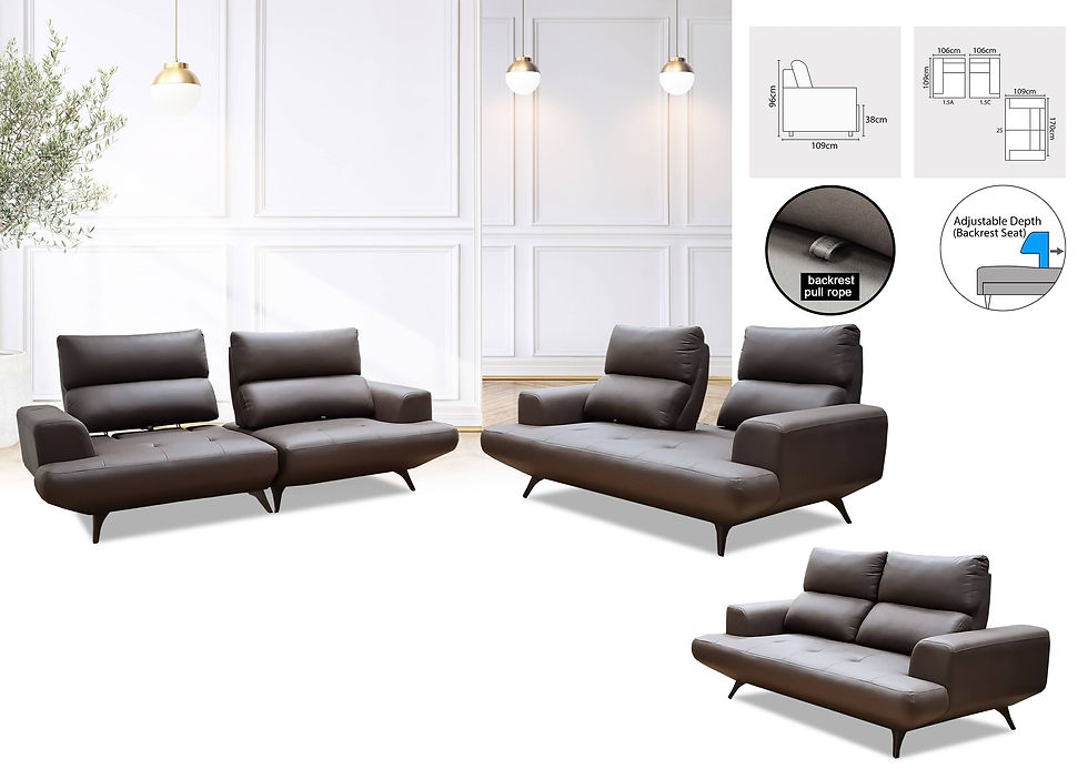 Thumbnail: Morison Push-Back Cowhide Leather Sofa