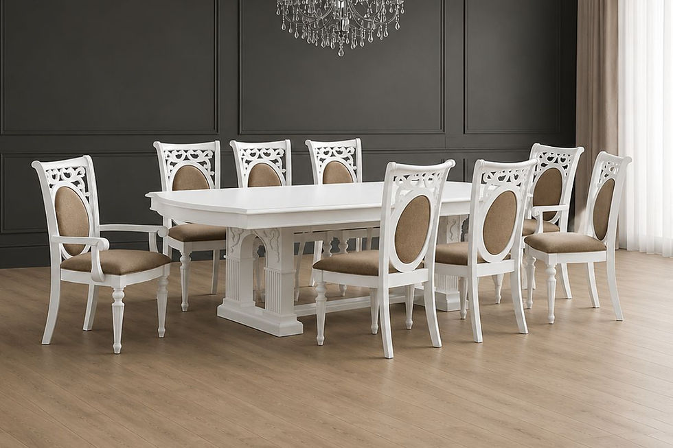 Ivory 8 Seater Dining Table Set