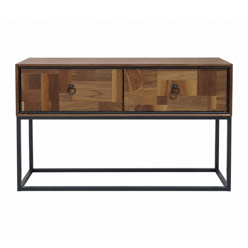 Maidera Console Table front view with two drawers and open lower frame