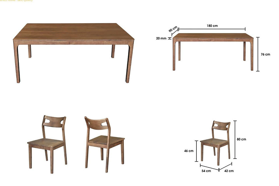 Thumbnail: Kiro Solid Wood Dining Table Set