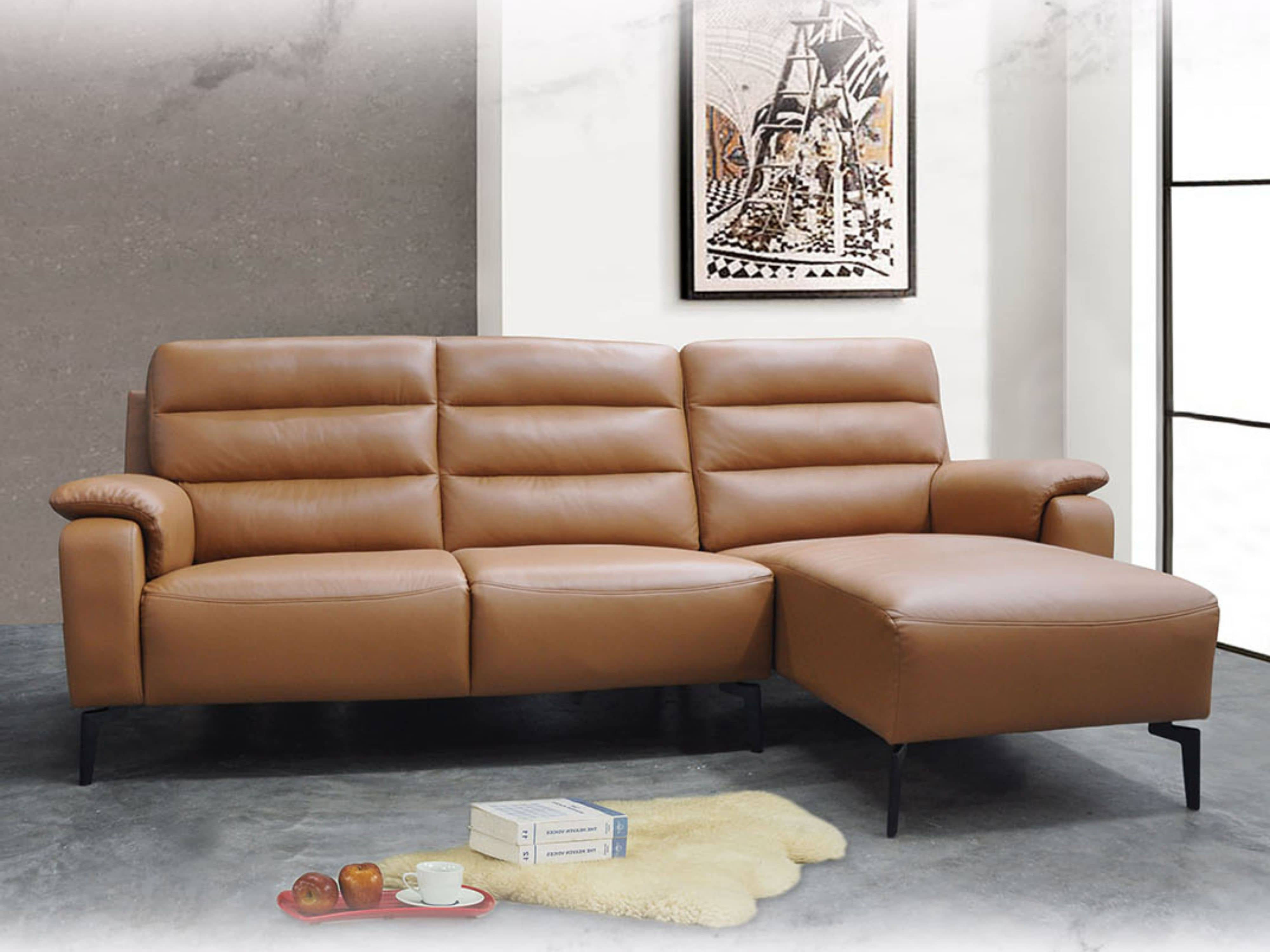 Camden Cowhide Leather L-Shape Sofa