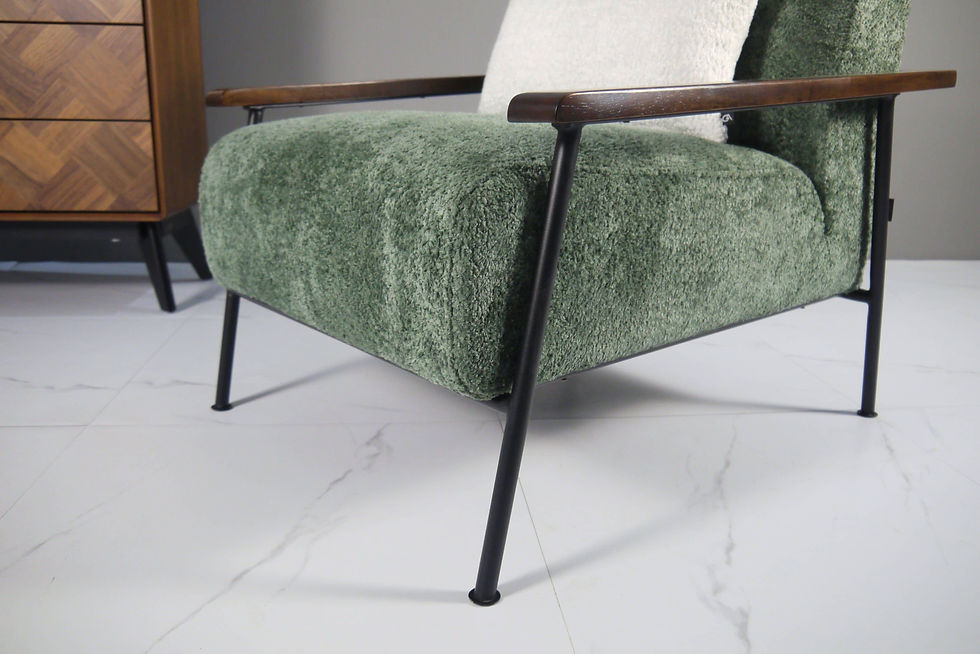 Thumbnail: Jade Lamb Velvet Arm Chair